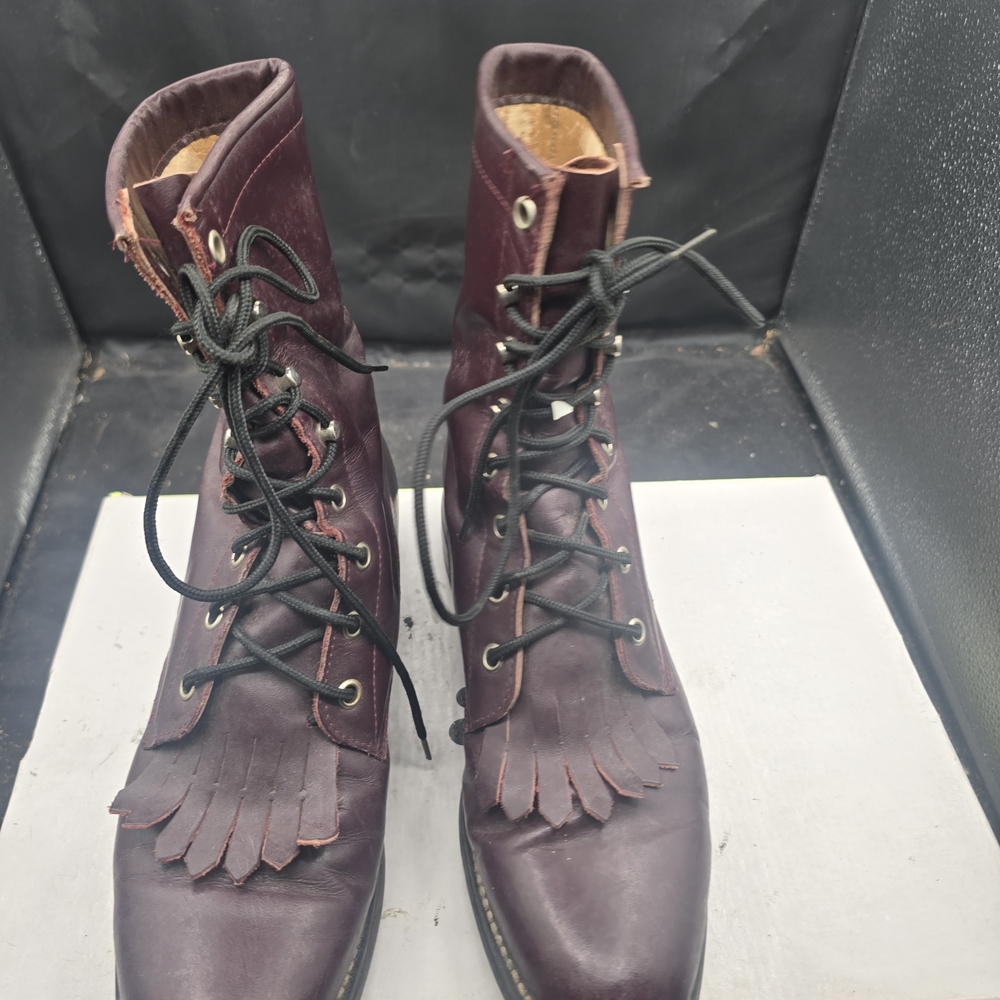 Justin Boots Men's‎ Burgundy Lace-Up Boots